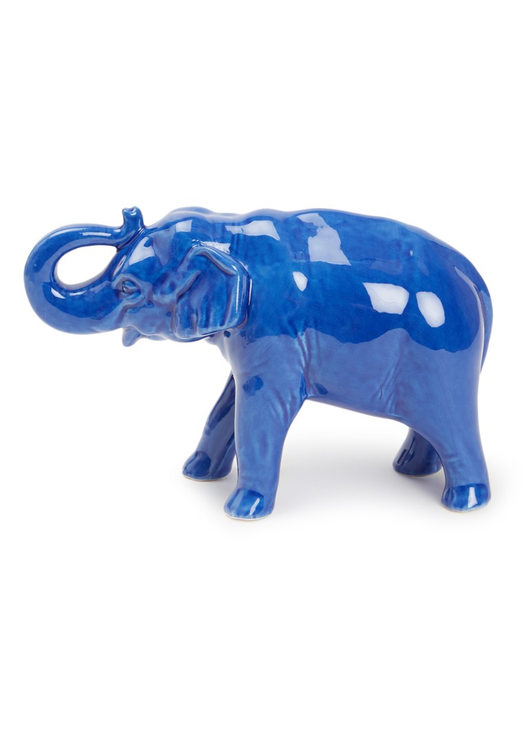 Heinen Delfts Blauw Olifant ornament 11,5 cm Blauw - Deal
