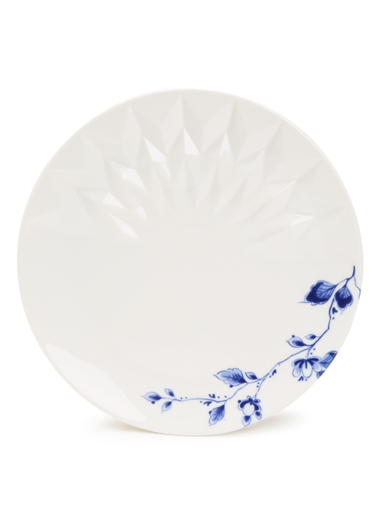 Heinen Delfts Blauw Blauw Vouw gebaksbordje 18 cm Wit - Deal