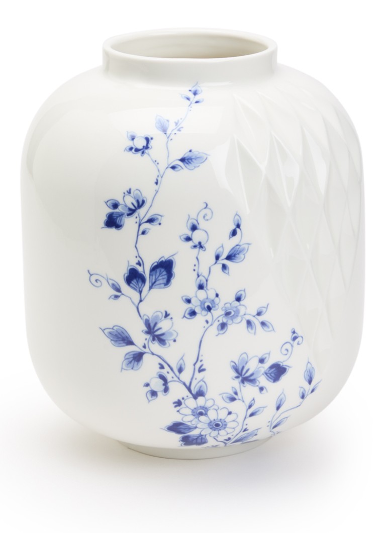 Heinen Delfts Blauw Blauw Vouw vaas 25 cm Wit - Deal