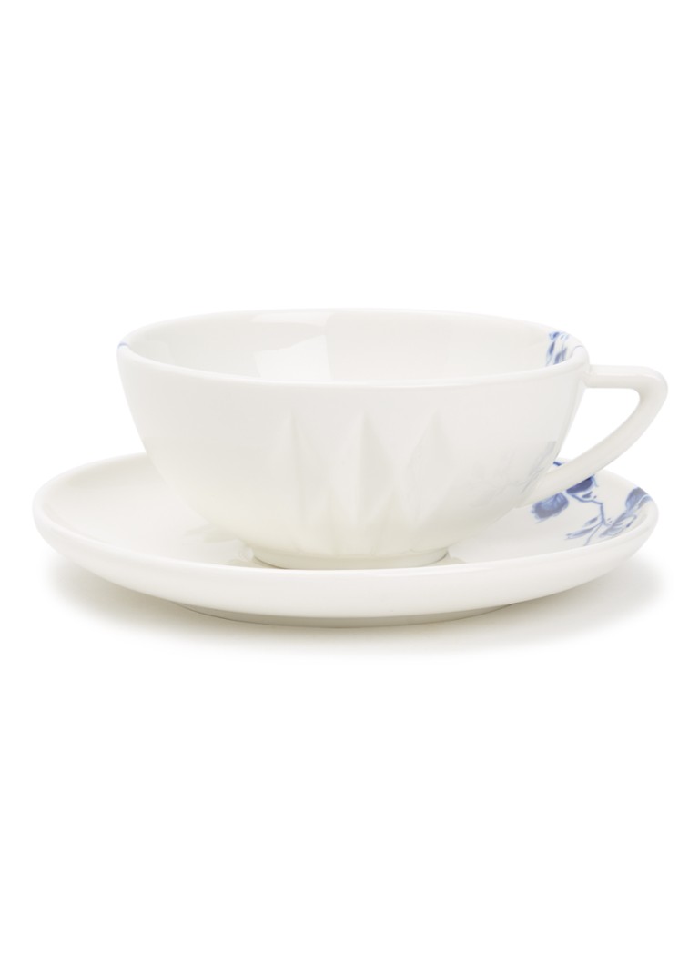 Heinen Delfts Blauw Blauw Vouw kop en schotel 15 cm Wit - Deal