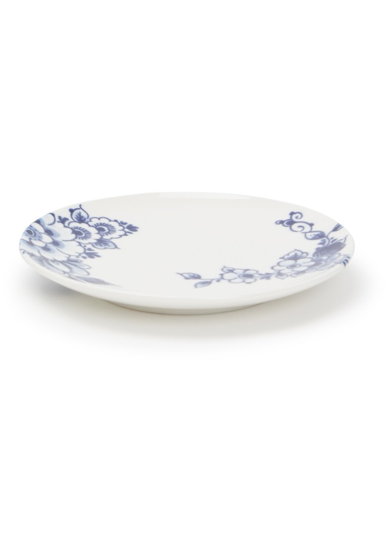 Heinen Delfts Blauw Paauw Blauw gebaksbordje 10 cm Wit - Deal