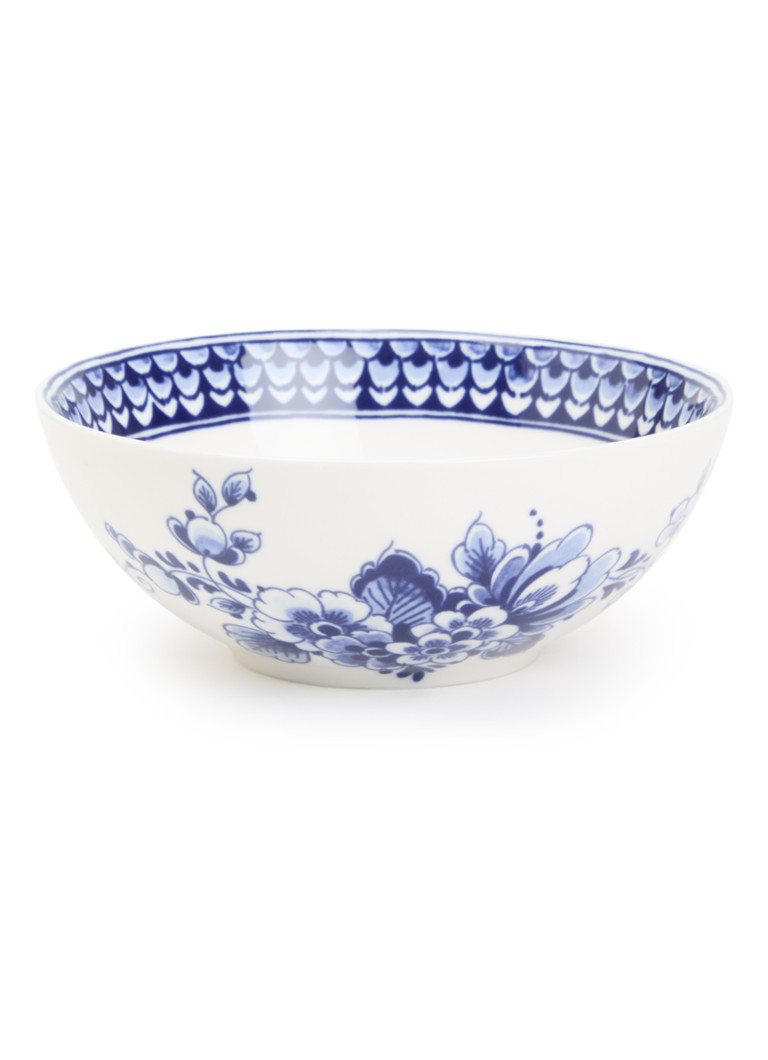 Heinen Delfts Blauw Paauw Blauw kom 14 cm Wit - Deal