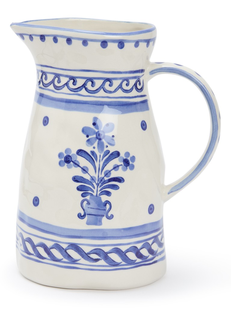 Heinen Delfts Blauw Majolica karaf 1,4 liter Wit - Deal