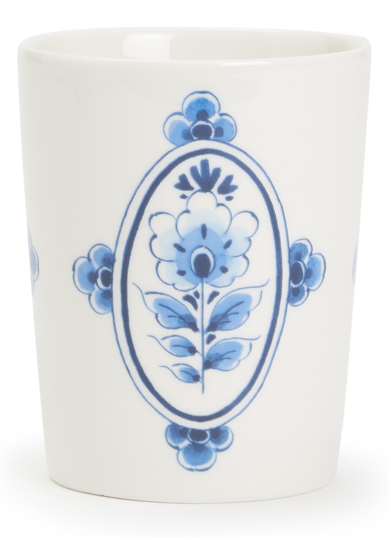 Heinen Delfts Blauw Cartouche Baroque kopje 22 cl Wit - Deal
