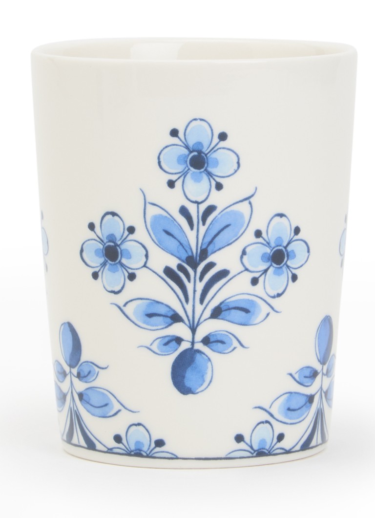 Heinen Delfts Blauw Fleuron Baroque kopje 22 cl Wit - Deal