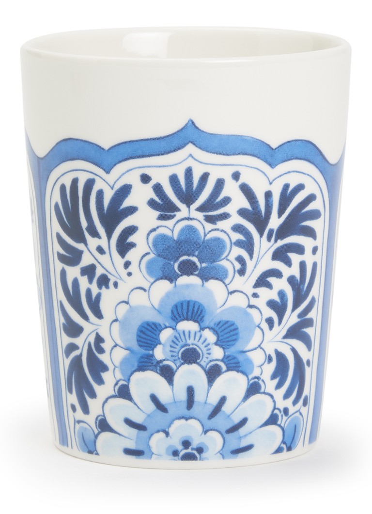 Heinen Delfts Blauw Rocaille Baroque kopje 22 cl Wit - Deal