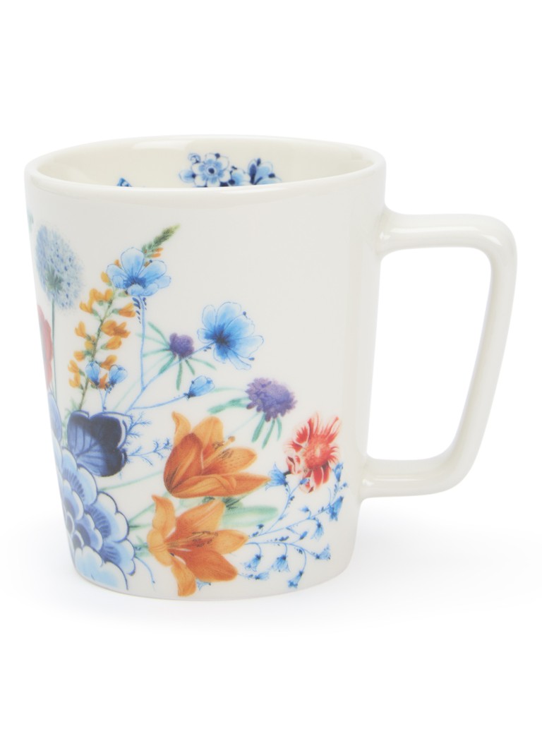 Heinen Delfts Blauw Wildbloemen kopje 14,5 cl Wit - Deal