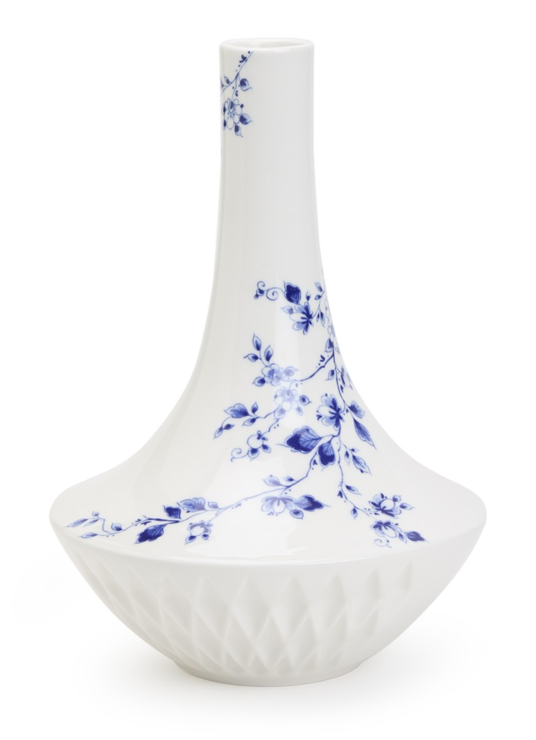 Heinen Delfts Blauw Blauw Vouw vaas 40 cm Wit - Deal