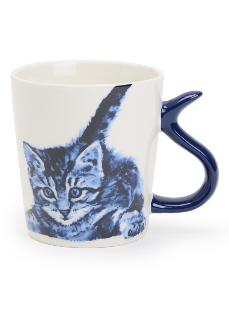 Heinen Delfts Blauw Kattenstaart kopje 30 cl Gebroken wit - Deal