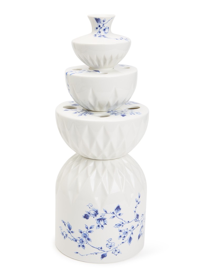 Heinen Delfts Blauw Stapelvaas 42 cm 4-delig Wit - Deal