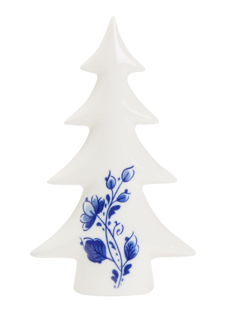 Heinen Delfts Blauw Kerstboom klein kerstornament 15,5 cm Gebroken wit - Deal