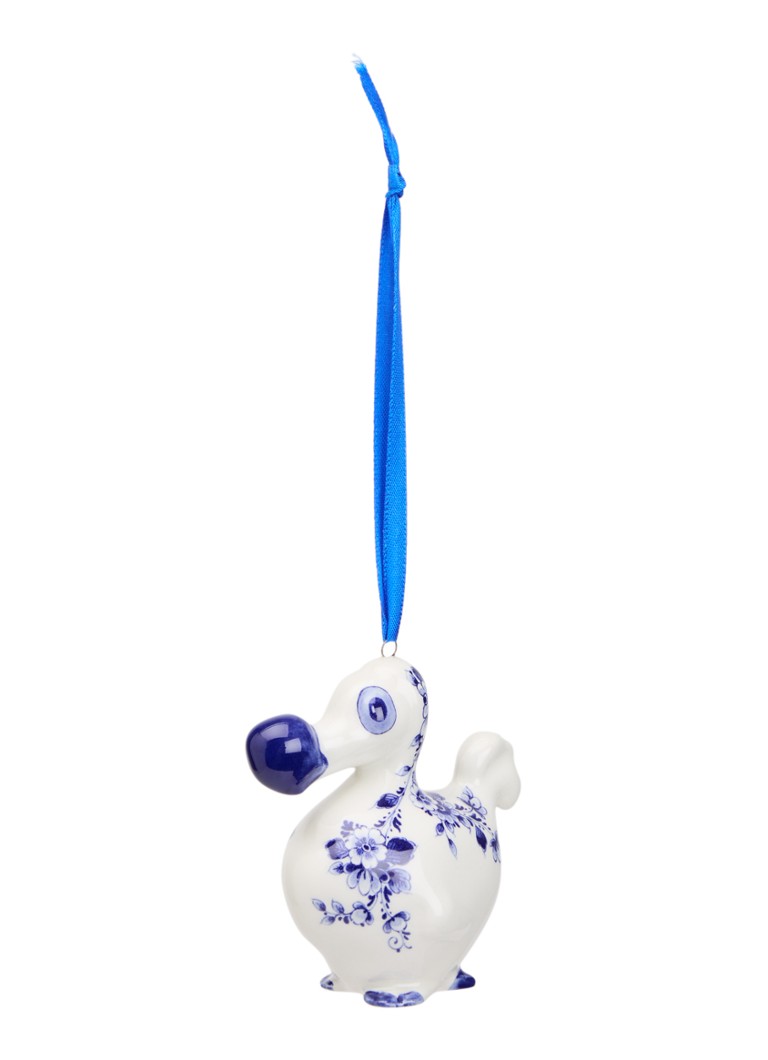 Heinen Delfts Blauw Dodo kersthanger 8 cm Gebroken wit - Deal