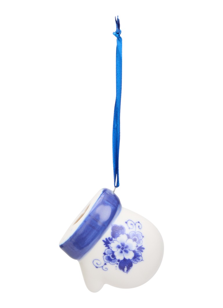 Heinen Delfts Blauw Handschoen kersthanger 5,5 cm Gebroken wit - Deal