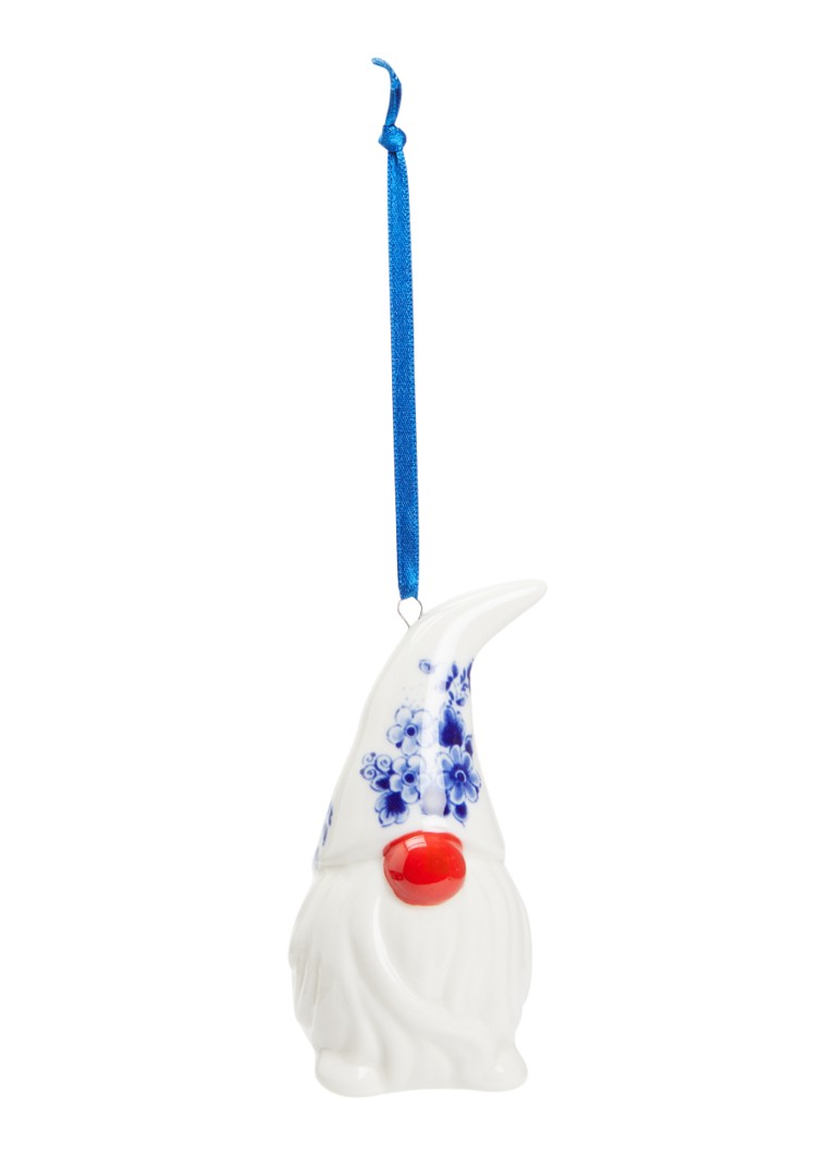 Heinen Delfts Blauw Kabouter kersthanger 10 cm Gebroken wit - Deal
