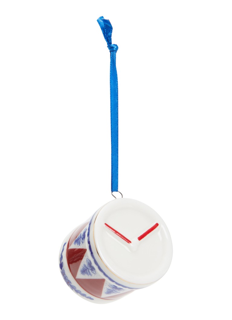 Heinen Delfts Blauw Trommel kersthanger 4,5 cm Rood - Deal