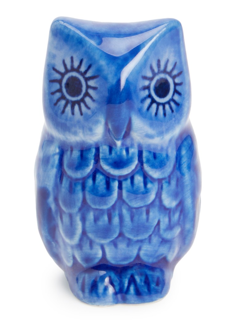 Heinen Delfts Blauw Uil ornament 5 cm Blauw - Deal