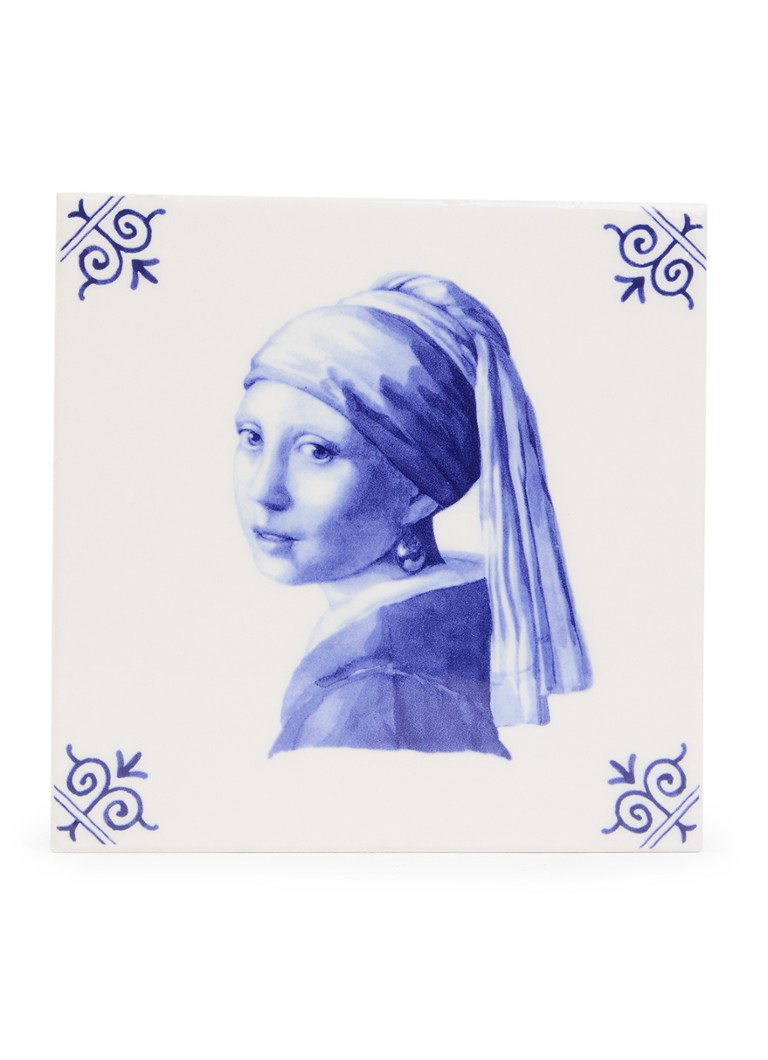 Heinen Delfts Blauw Meisje met de parel wandtegel Blauw - Deal
