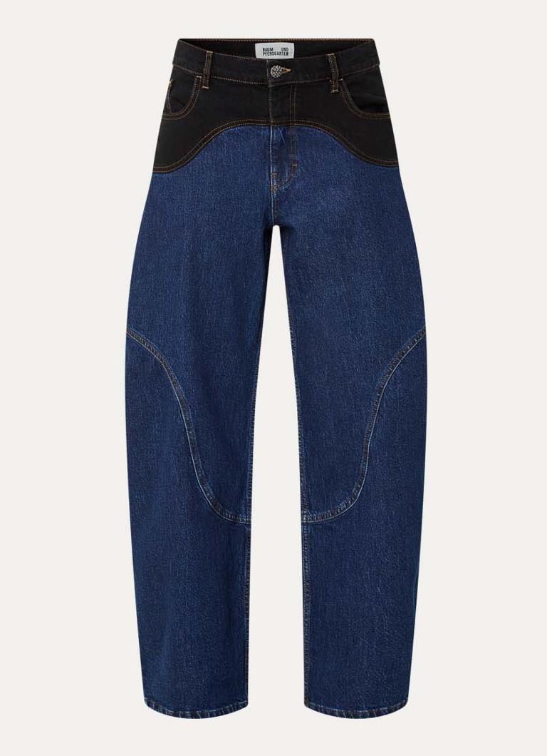 Baum und Pferdgarten Dames Napolen high waist loose fit jeans met steekzakken in de kleur Indigo, maat: W27/L32