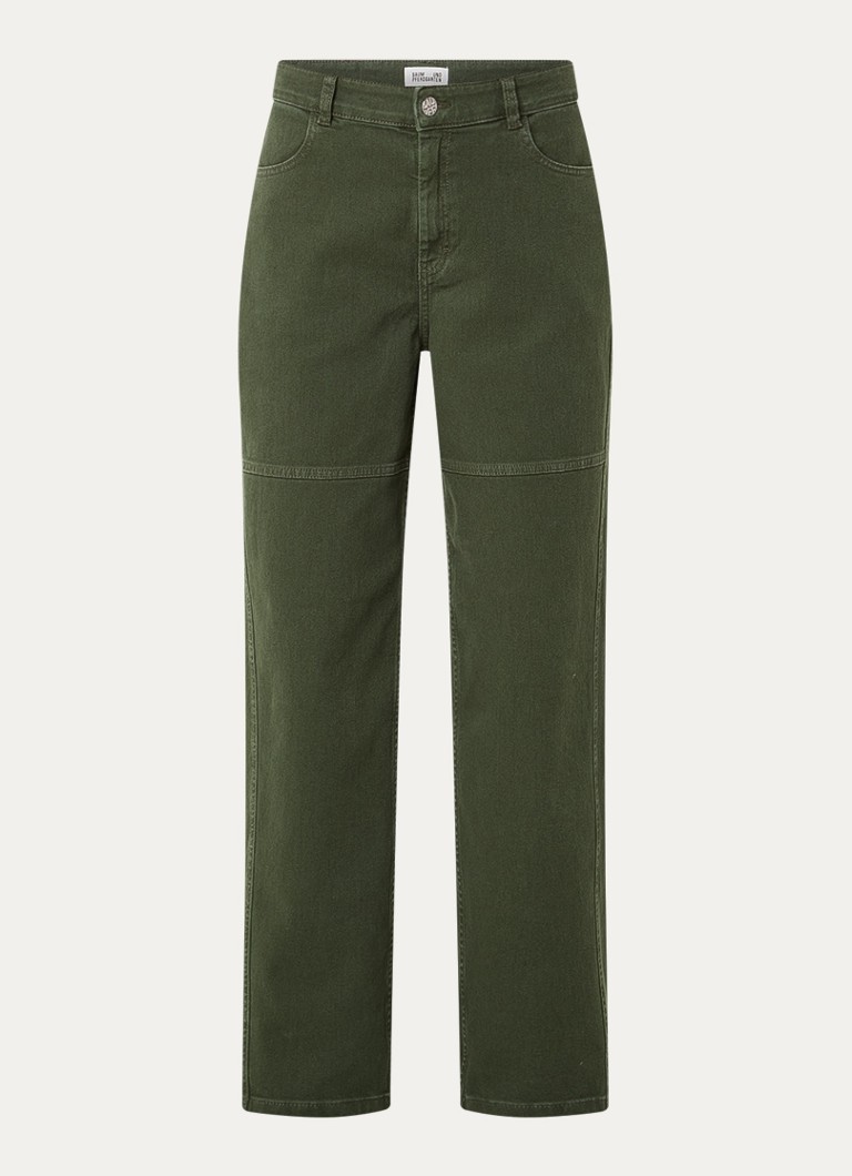 Baum und Pferdgarten Dames Madel highwaist loose fit jeans met gekleurde wassing in de kleur Donkergroen, maat: W29/L32
