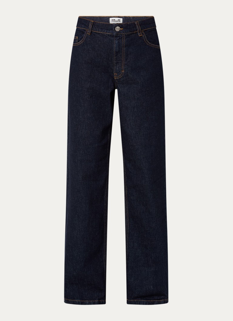 Baum und Pferdgarten Dames No 02 high waist wide leg jeans met donkere wassing in de kleur Indigo, maat: W30/L34