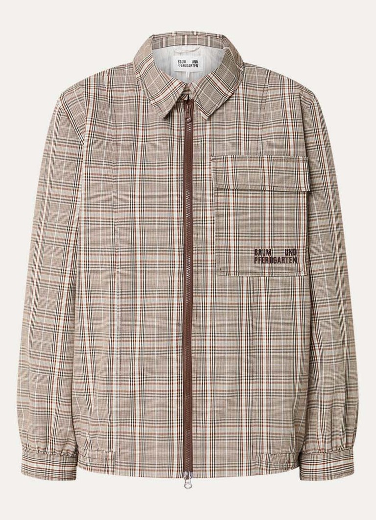 Baum und Pferdgarten Dames Beline jack met ruitdessin en borstzak in de kleur Beige, maat: 34