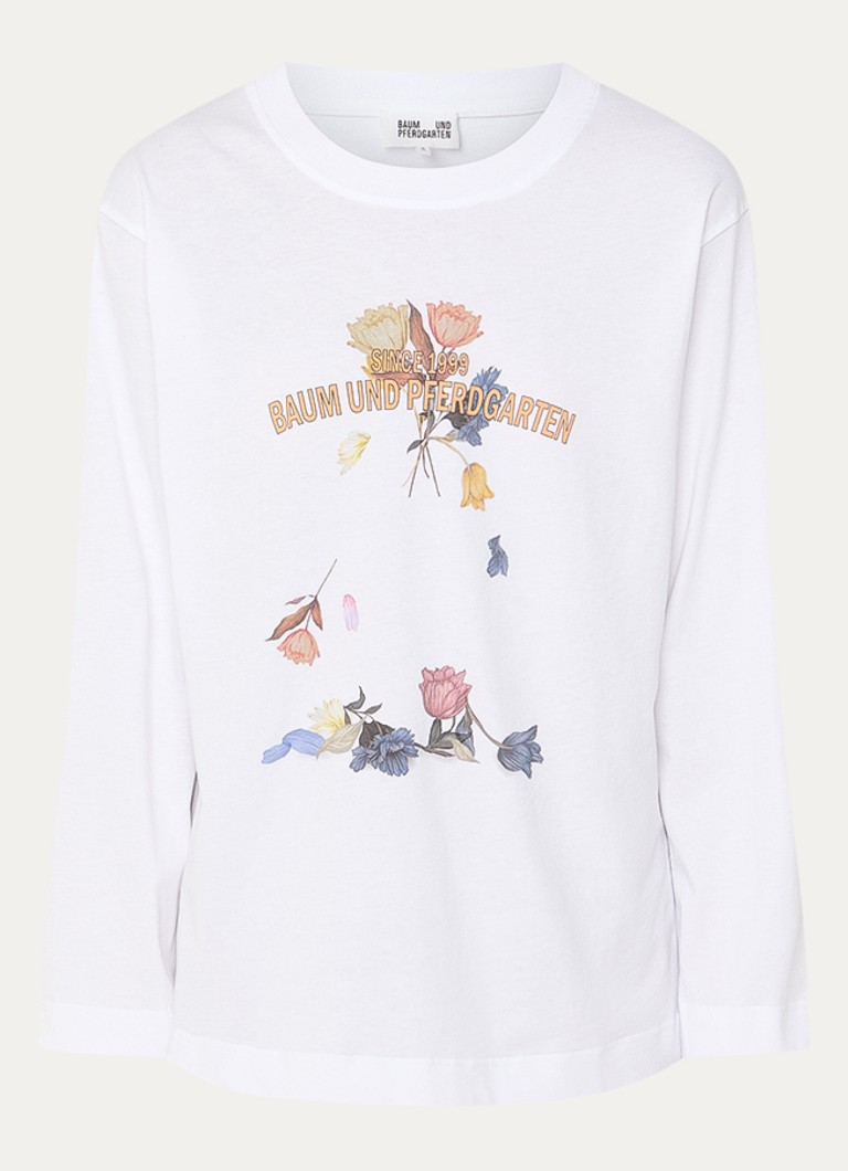 Baum und Pferdgarten Dames Jeevona longsleeve met print in de kleur Wit, maat: L