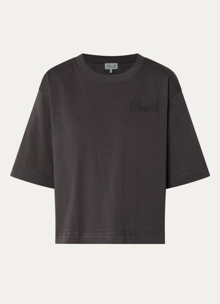 Baum und Pferdgarten Dames Jeevona T-shirt met logo in de kleur Antraciet, maat: S