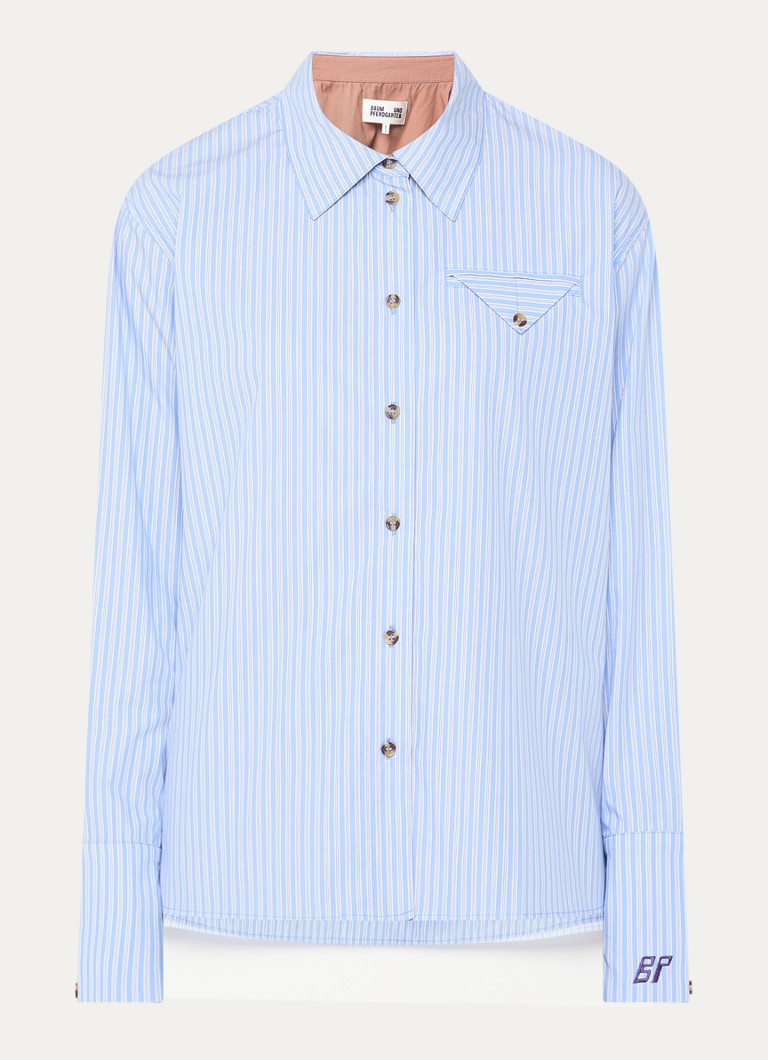Baum und Pferdgarten Dames Melinda blouse met streepprint in de kleur Blauw, maat: 36