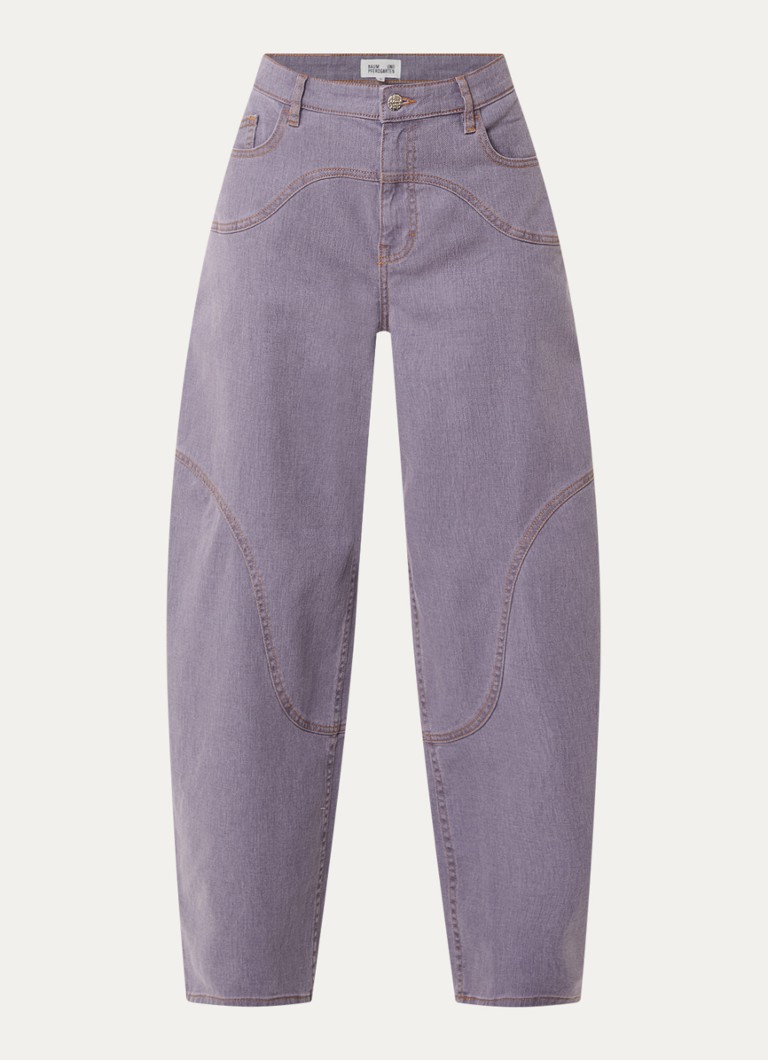Baum und Pferdgarten Dames Napolen high waist wide fit jeans met gekleurde wassing in de kleur Lila, maat: W31/L32