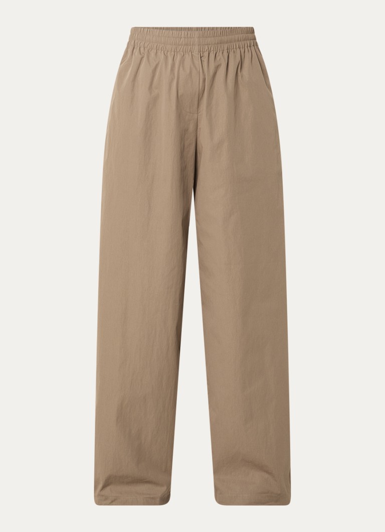 Baum und Pferdgarten Dames High waist wide fit broek met steekzakken in de kleur Camel, maat: 38