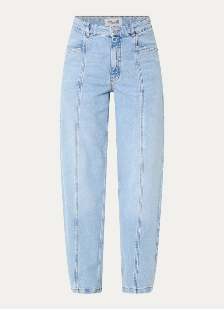 Baum und Pferdgarten Dames No 02 high waist loose fit jeans met lichte wassing in de kleur Indigo, maat: W28/L32