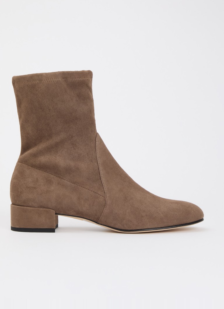 Stuart Weitzman Dames Bacari enkellaarsje van suède in de kleur Lichtbruin, maat: 40