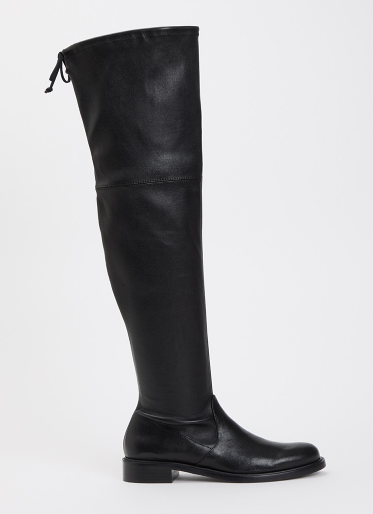 Stuart Weitzman Dames Giseleland overknee laars van leer in de kleur Zwart, maat: 39