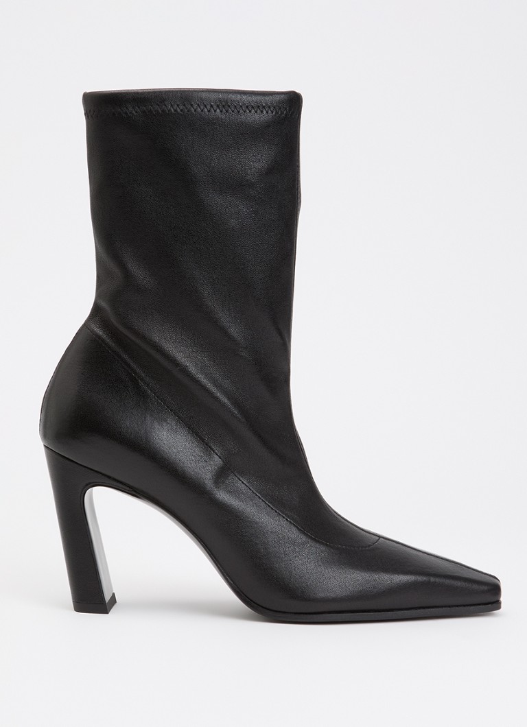 Stuart Weitzman Dames Stassi Stretch 85 enkellaarsje van leer in de kleur Zwart, maat: 38