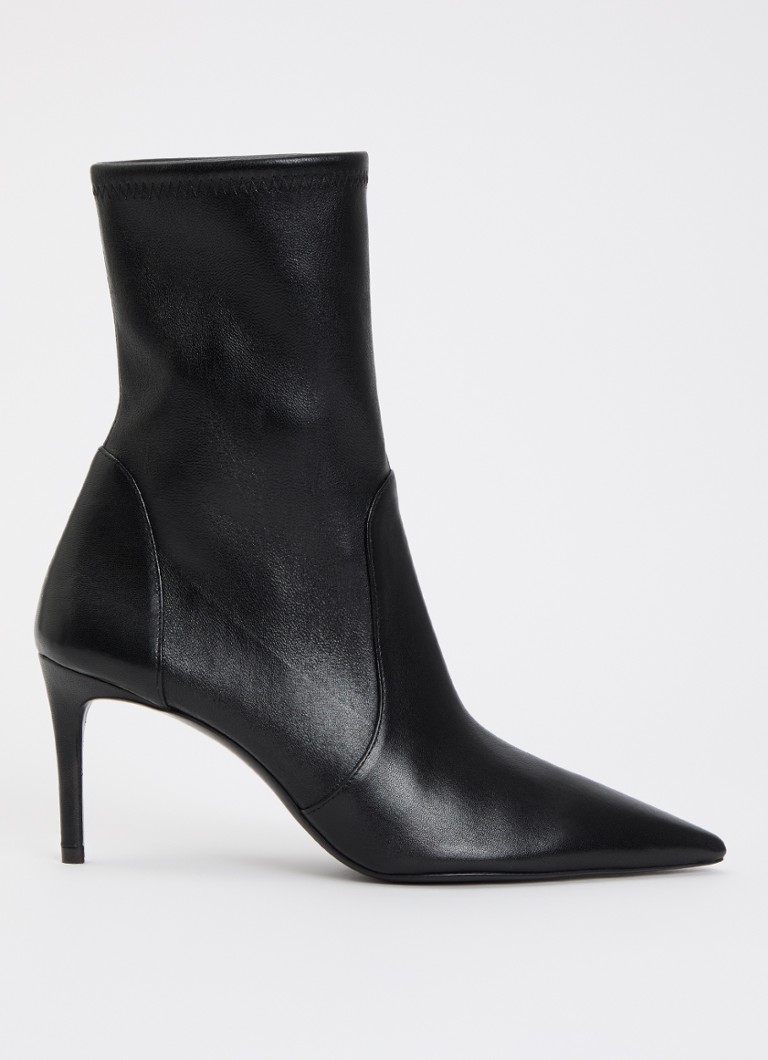 Stuart Weitzman Dames Stuart Power enkellaarsje van leer in de kleur Zwart, maat: 40