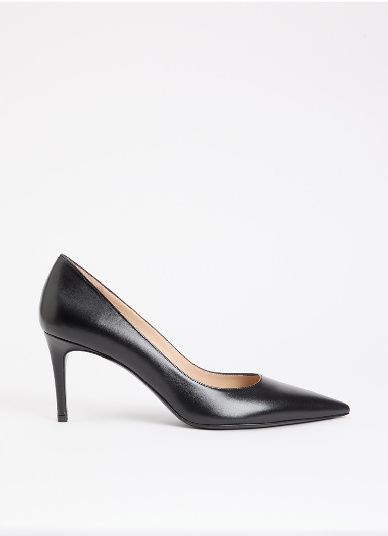 Stuart Weitzman Dames Stuart Power 75 pump van kalfsleer in de kleur Zwart, maat: 37
