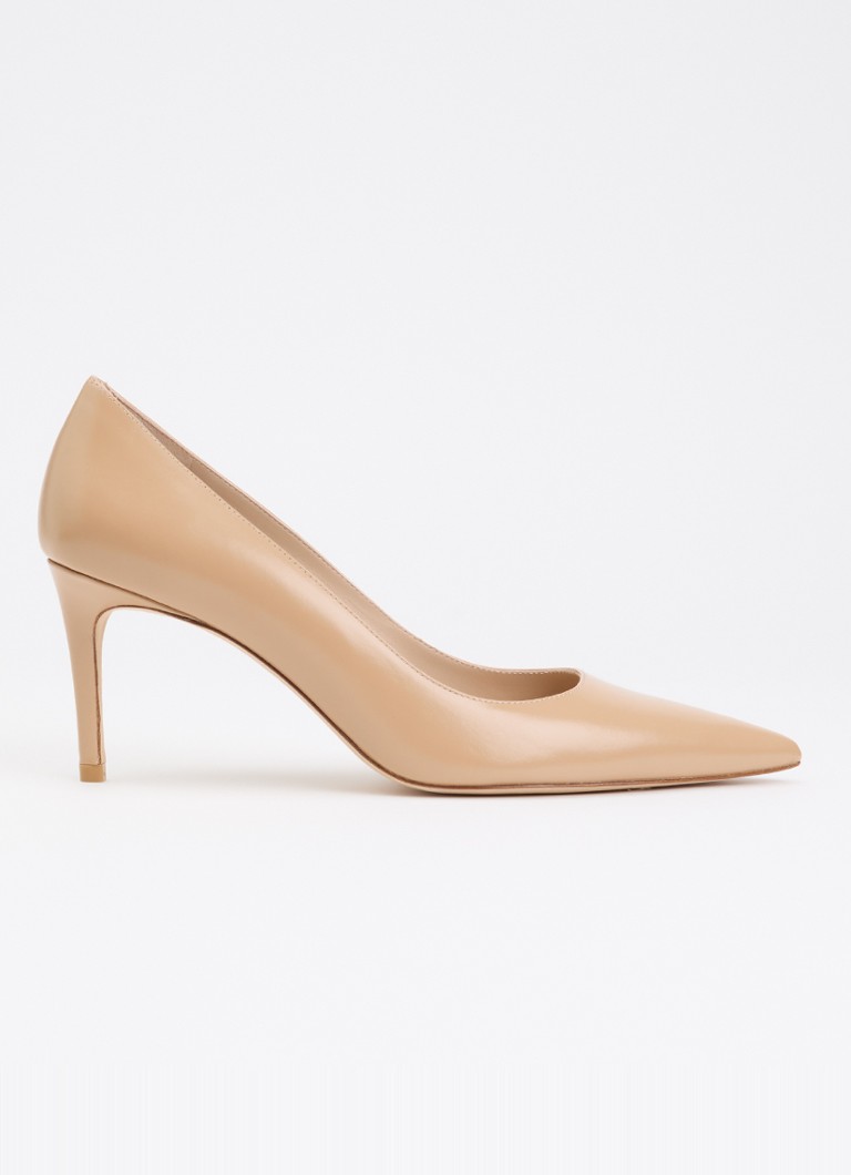 Stuart Weitzman Dames Stuart Power 75 pump van kalfsleer in de kleur Camel, maat: 39