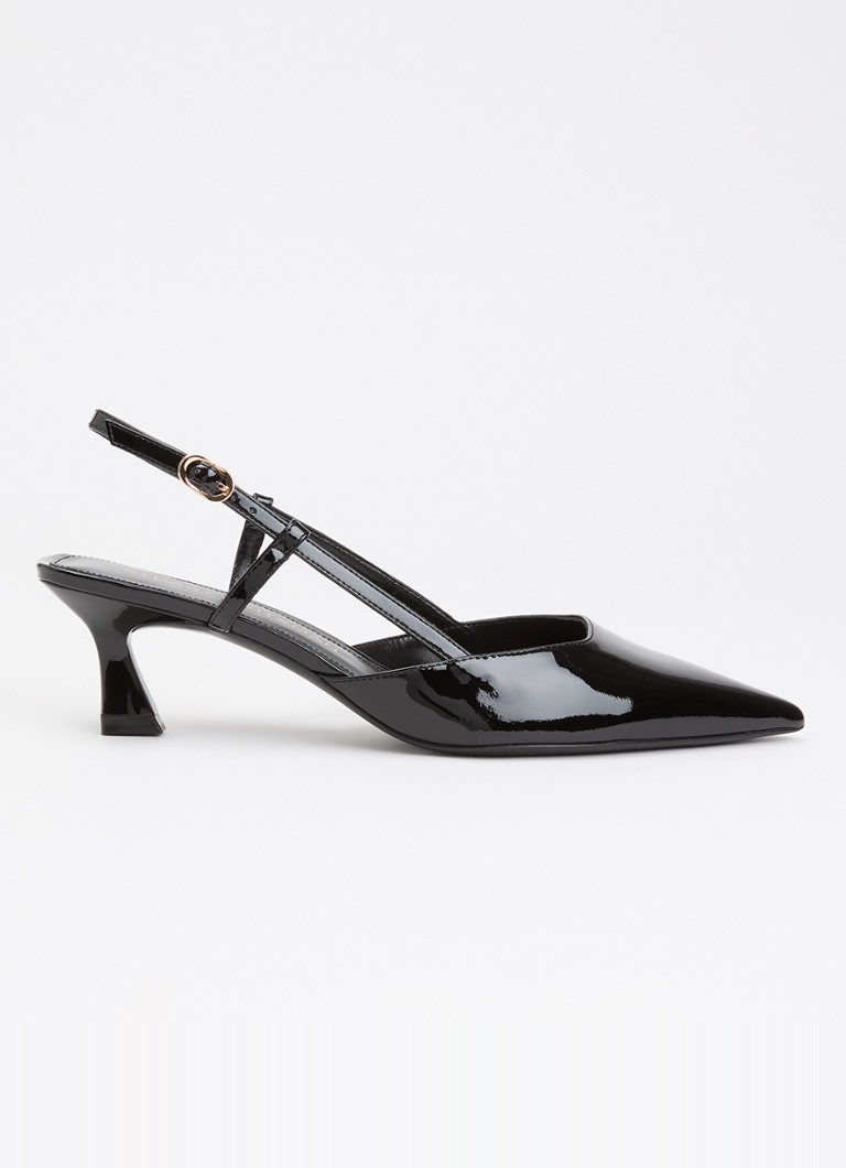 Stuart Weitzman Dames Vinnie 50 Gala slingback van lakleer in de kleur Zwart, maat: 38