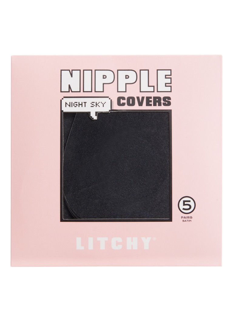 Litchy Dames Nipple cover in 5-pack in de kleur Zwart, maat: ONE SIZE