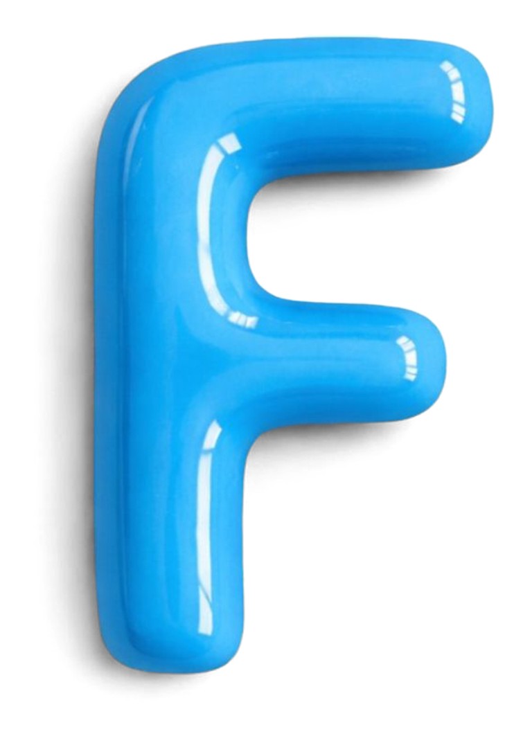 Ceramics by Romy Letter F hanger 10 cm Blauw - Deal