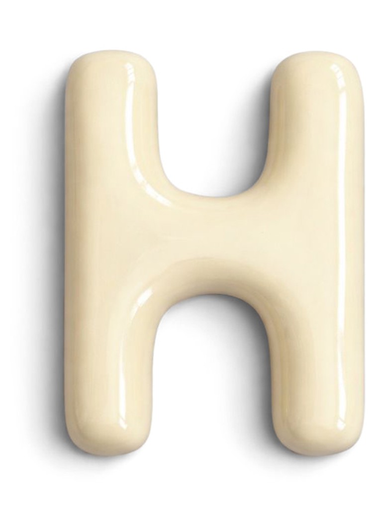 Ceramics by Romy Letter H hanger 10 cm Gebroken wit