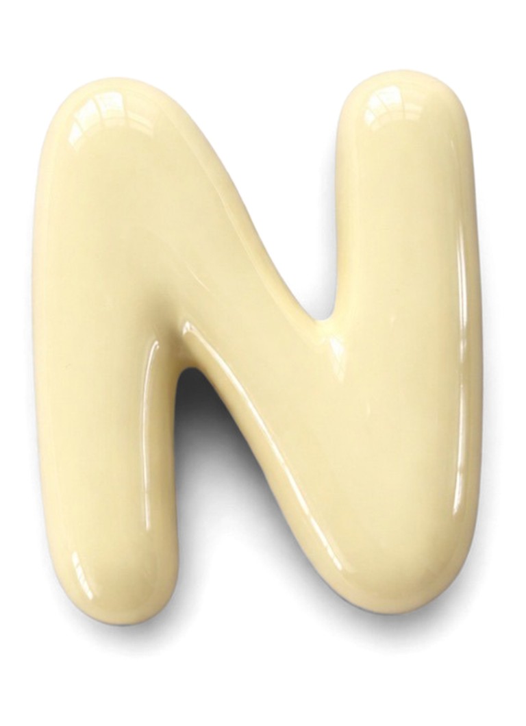 Ceramics by Romy Letter N hanger 10 cm Gebroken wit