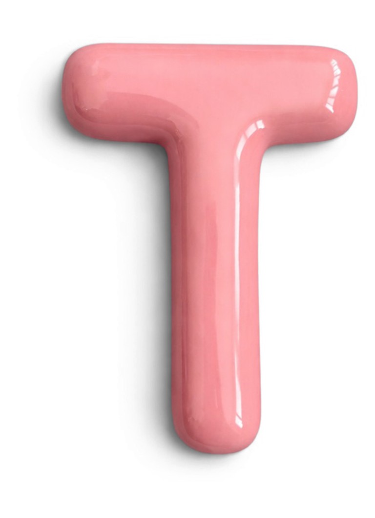 Ceramics by Romy Letter T hanger 10 cm Zalmroze - Deal