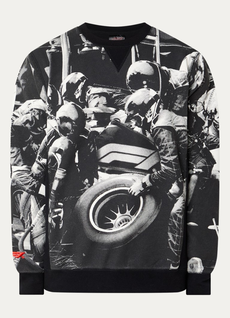 F1 Heren All Hands sweater met print in de kleur Zwart, maat: XS