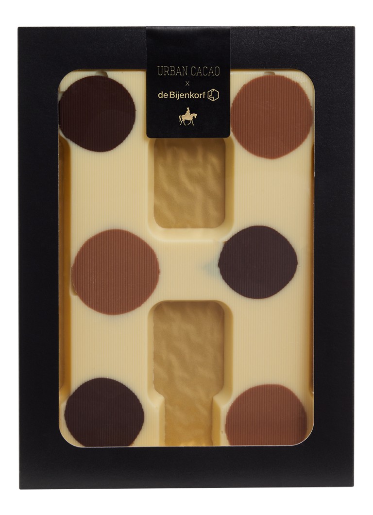 Urban Cacao Witte chocoladeletter gevlekt 200 gram H - Deal