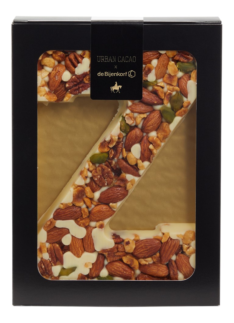 Urban Cacao Witte chocoladeletter met noten 180 gram Z - Deal