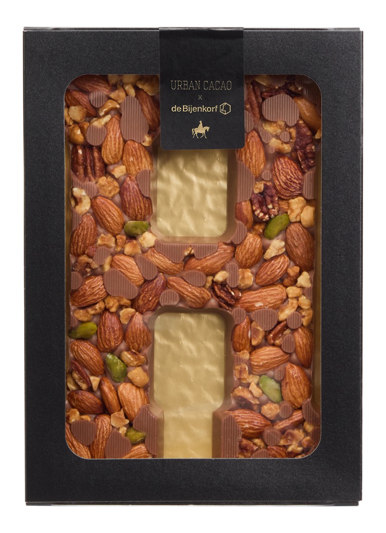 Urban Cacao Melk chocoladeletter met noten 180 gram H - Deal