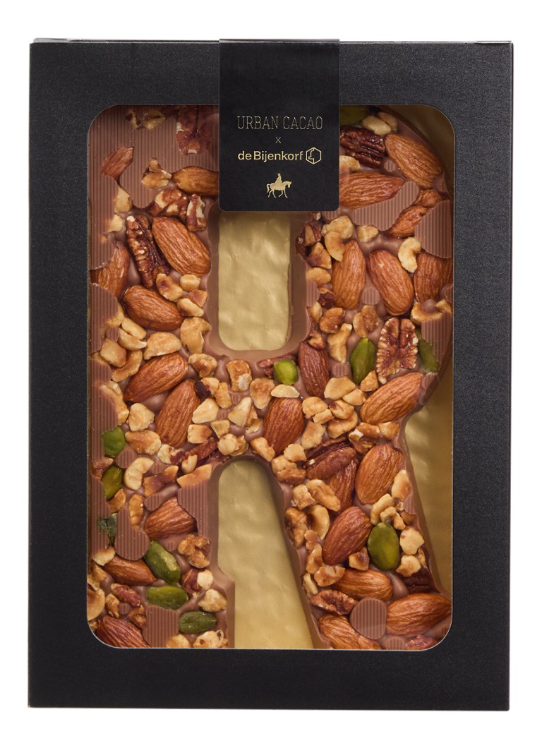 Urban Cacao Melk chocoladeletter met noten 180 gram R - Deal