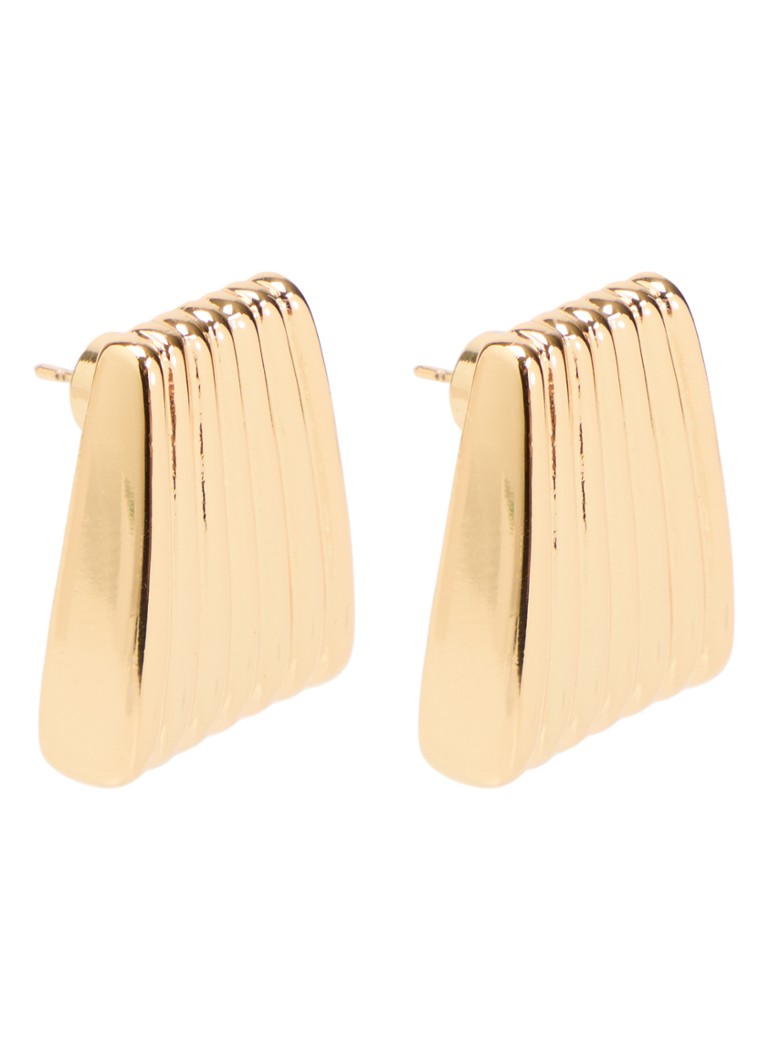 Heaven Mayhem Dames Ribbed oorstekers verguld in de kleur Goud, maat: OS