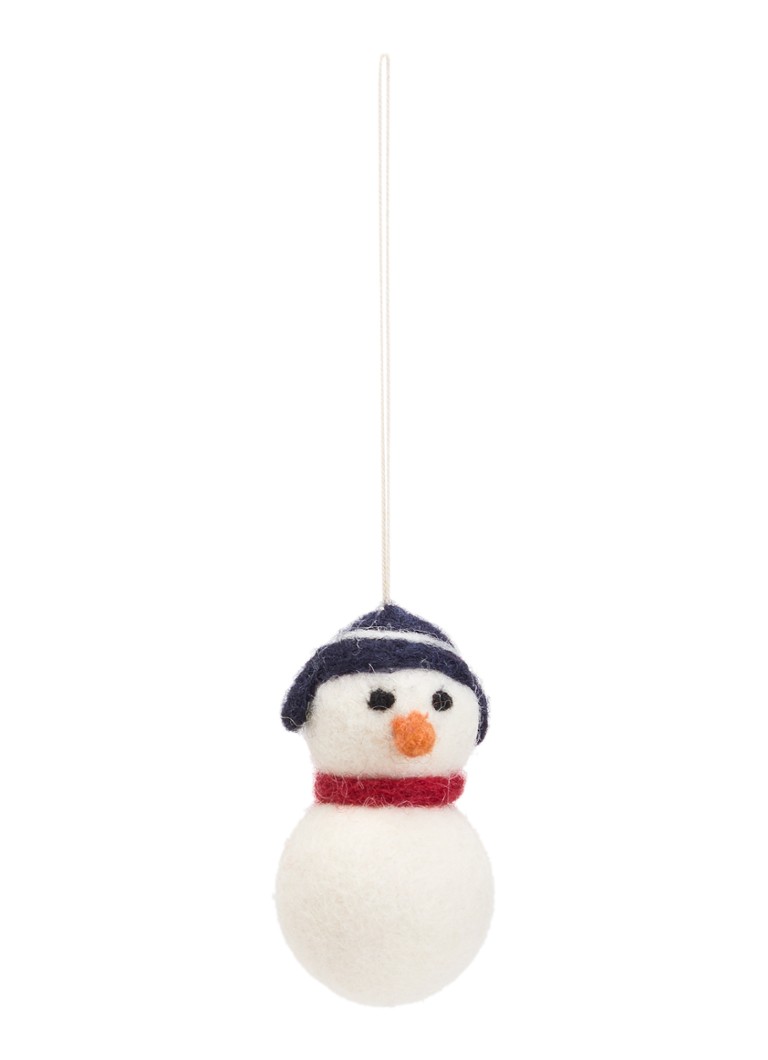 Aveva Sneeuwpop kersthanger 7 cm Wit - Deal